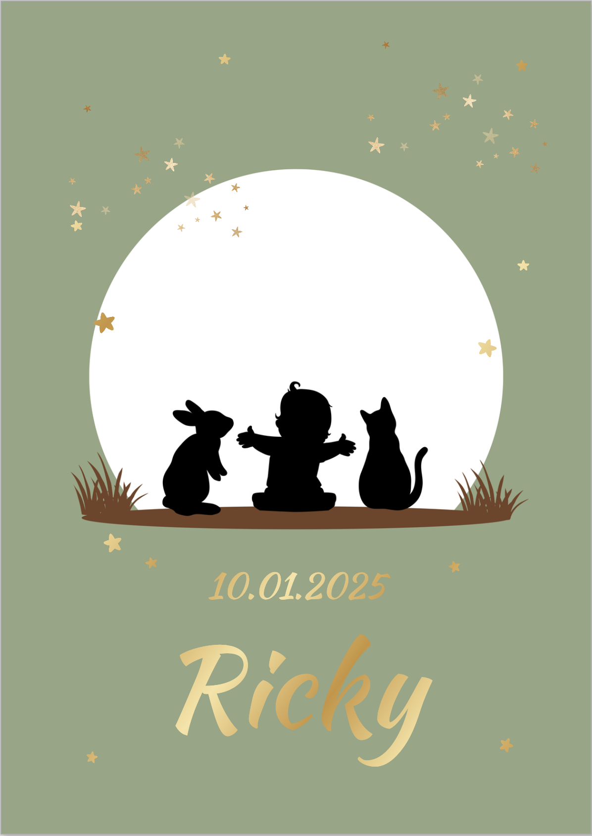 Voorzijde geboortekaartje.